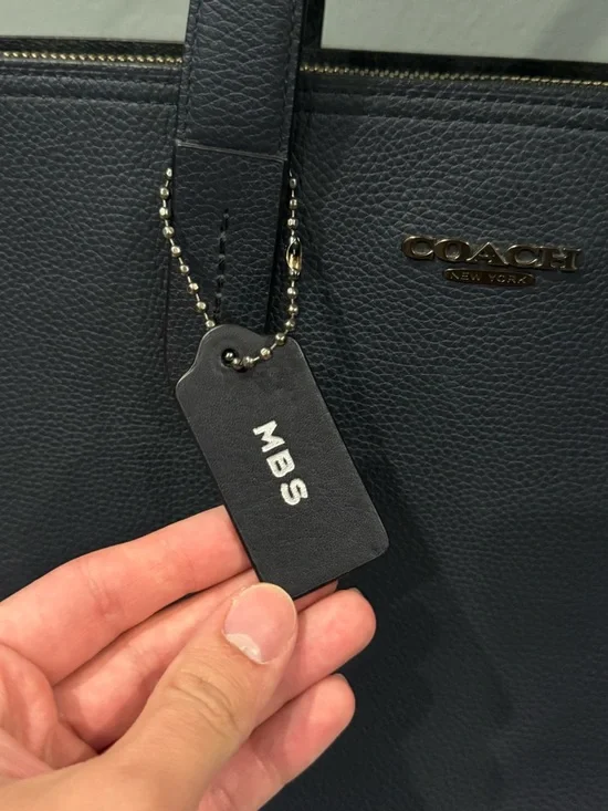 Coach Blue Leather Charlie Briefcase Bag - Picture 3 of 16